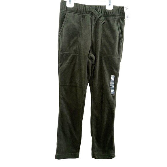 OshKosh Bgosh Boys Fleece Pants Size 7 Elastic Waistband Pockets Green Winter - Picture 1 of 3